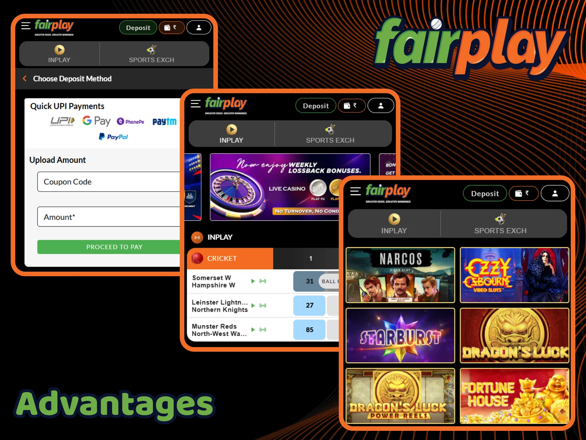 FairPlay offers a diverse selection of sports, games, bonuses, and specialized features.