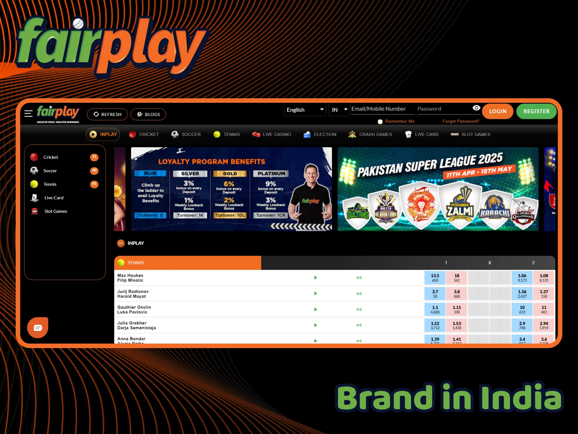 FairPlay is a name trusted by the Indian betting community.