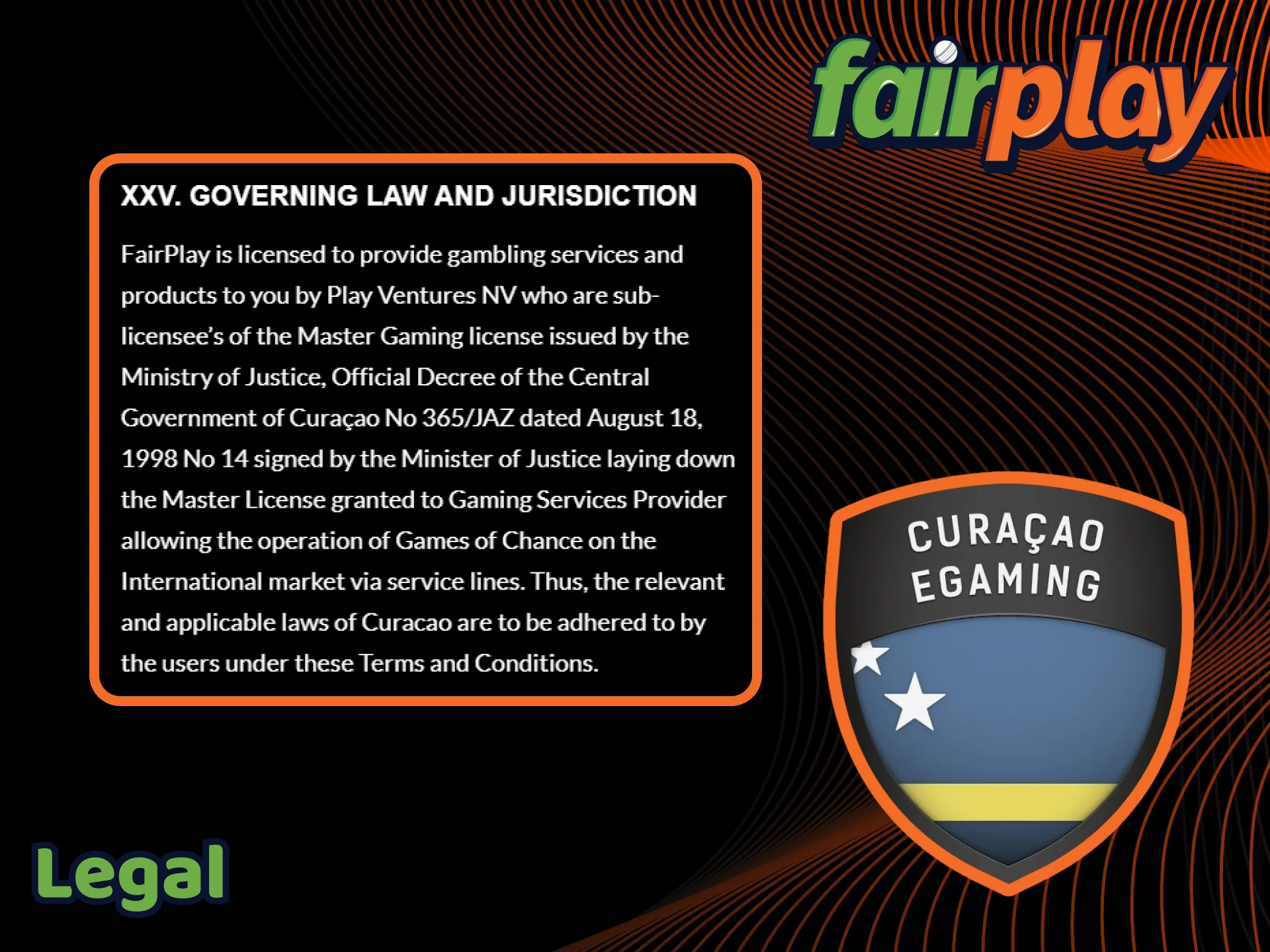 The FairPlay website is a fully licensed and official operator in India.