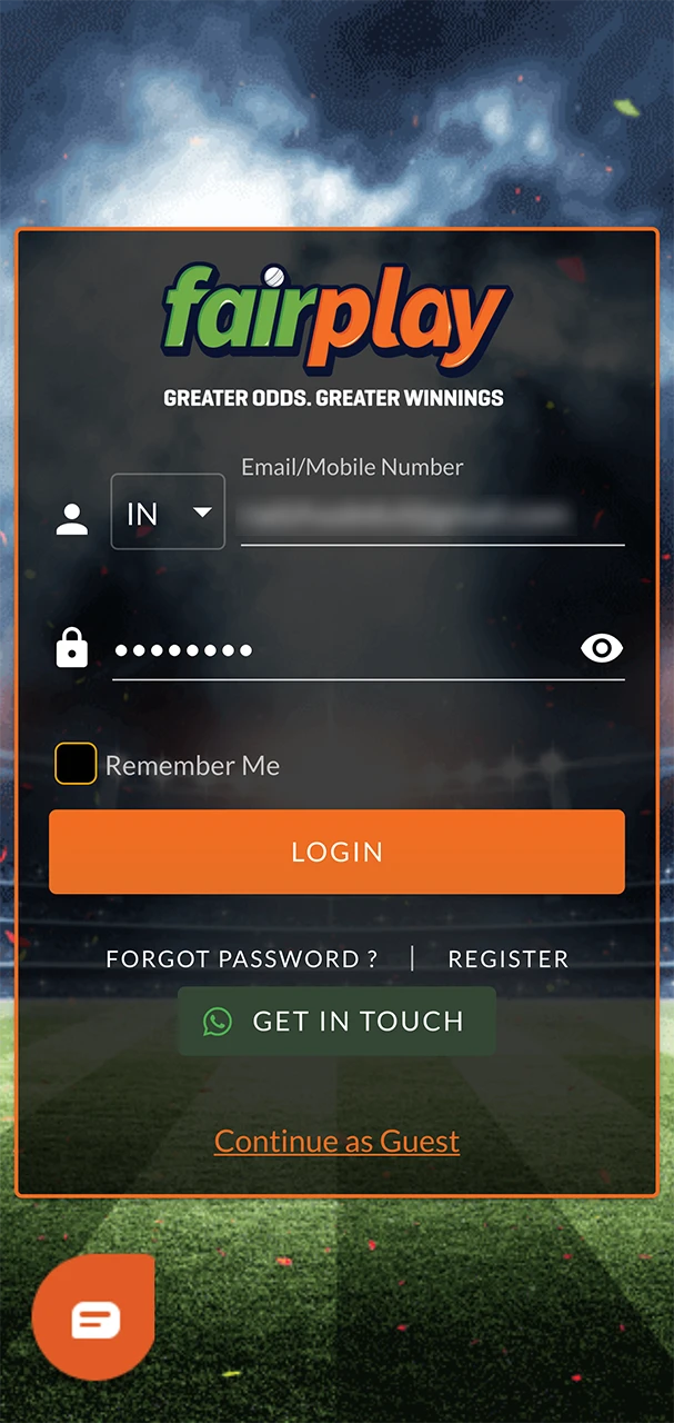 Fill in the FairPlay login fields and take a quick moment to ensure all the information entered is accurate.