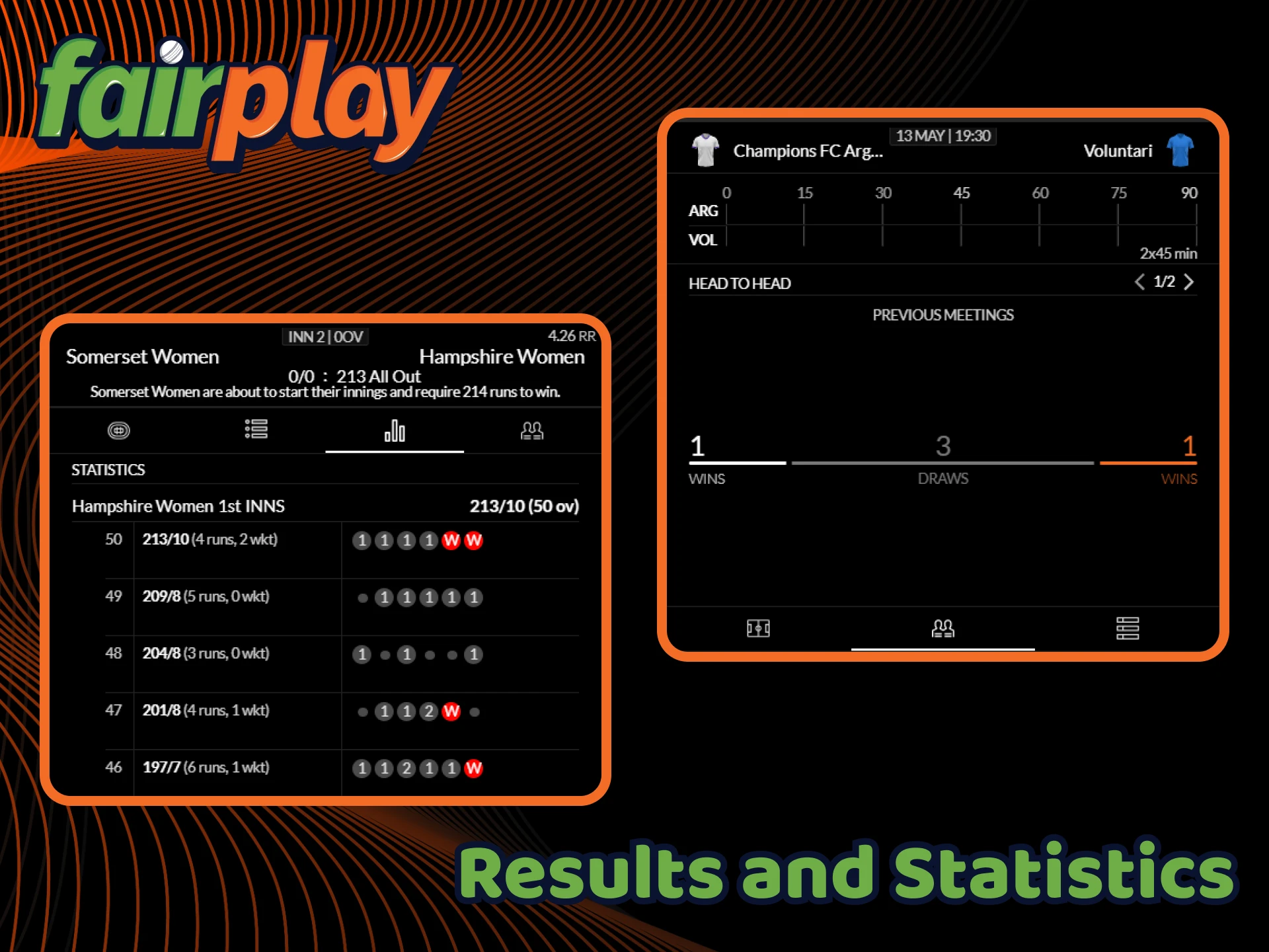 Stay updated with the latest match results and statistics right here at FairPlay.