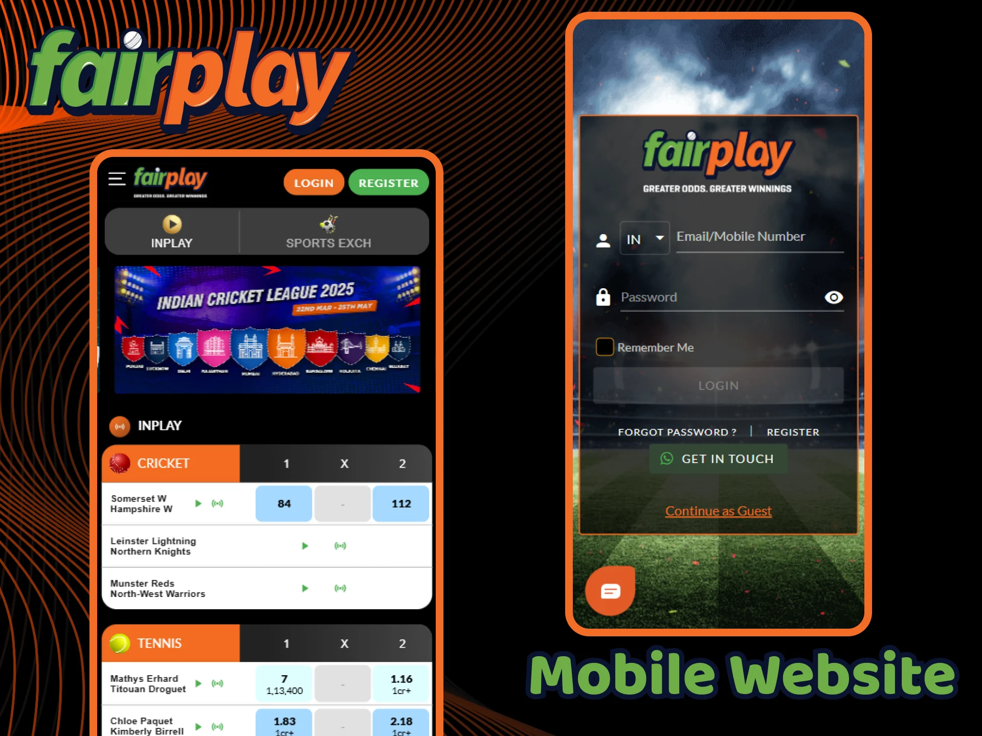 FairPlay offers a fully optimized mobile website.