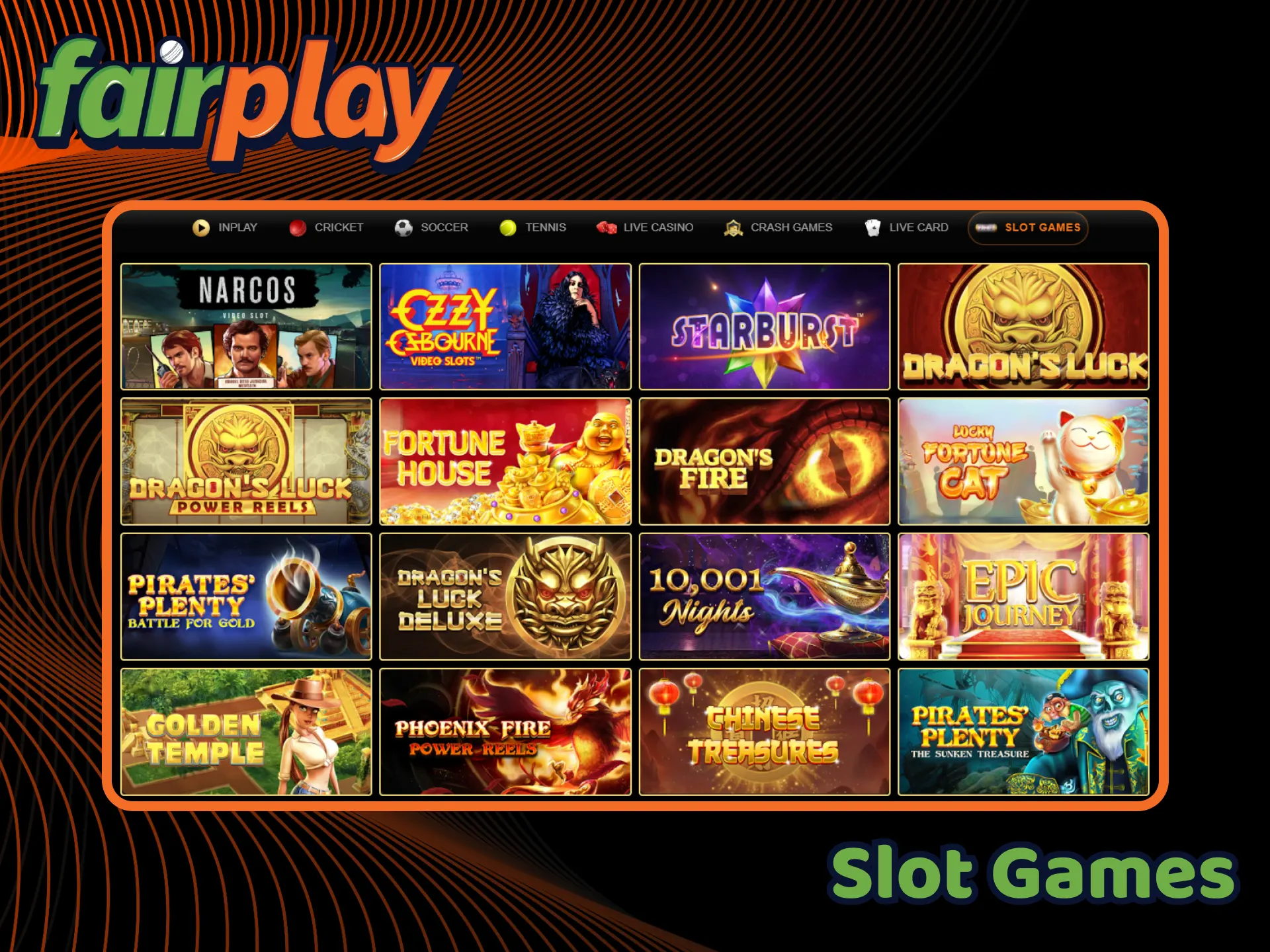 Discover the wide array of slot machines available at the FairPlay casino.