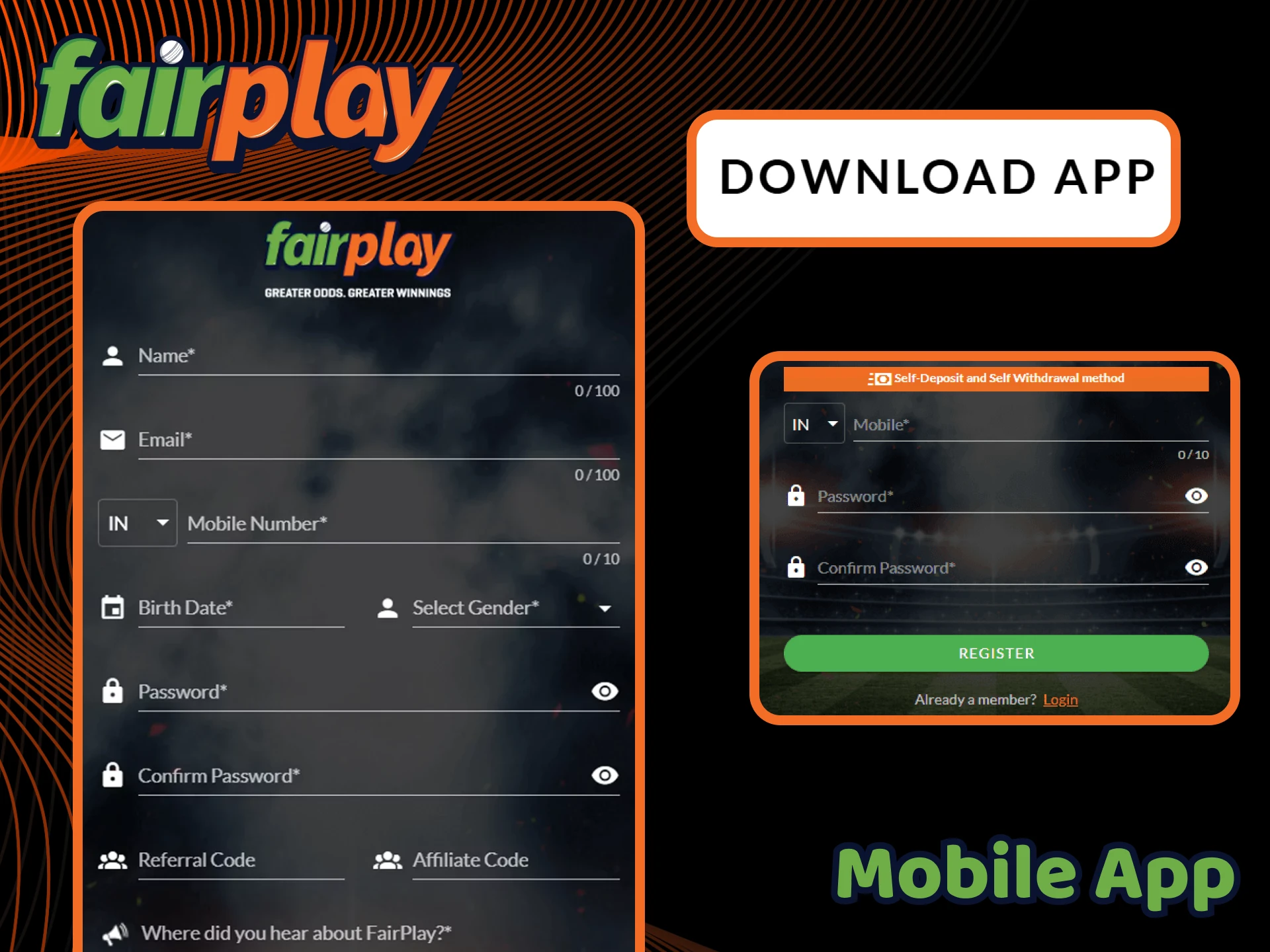 Get started by downloading the FairPlay app and registering on the go.