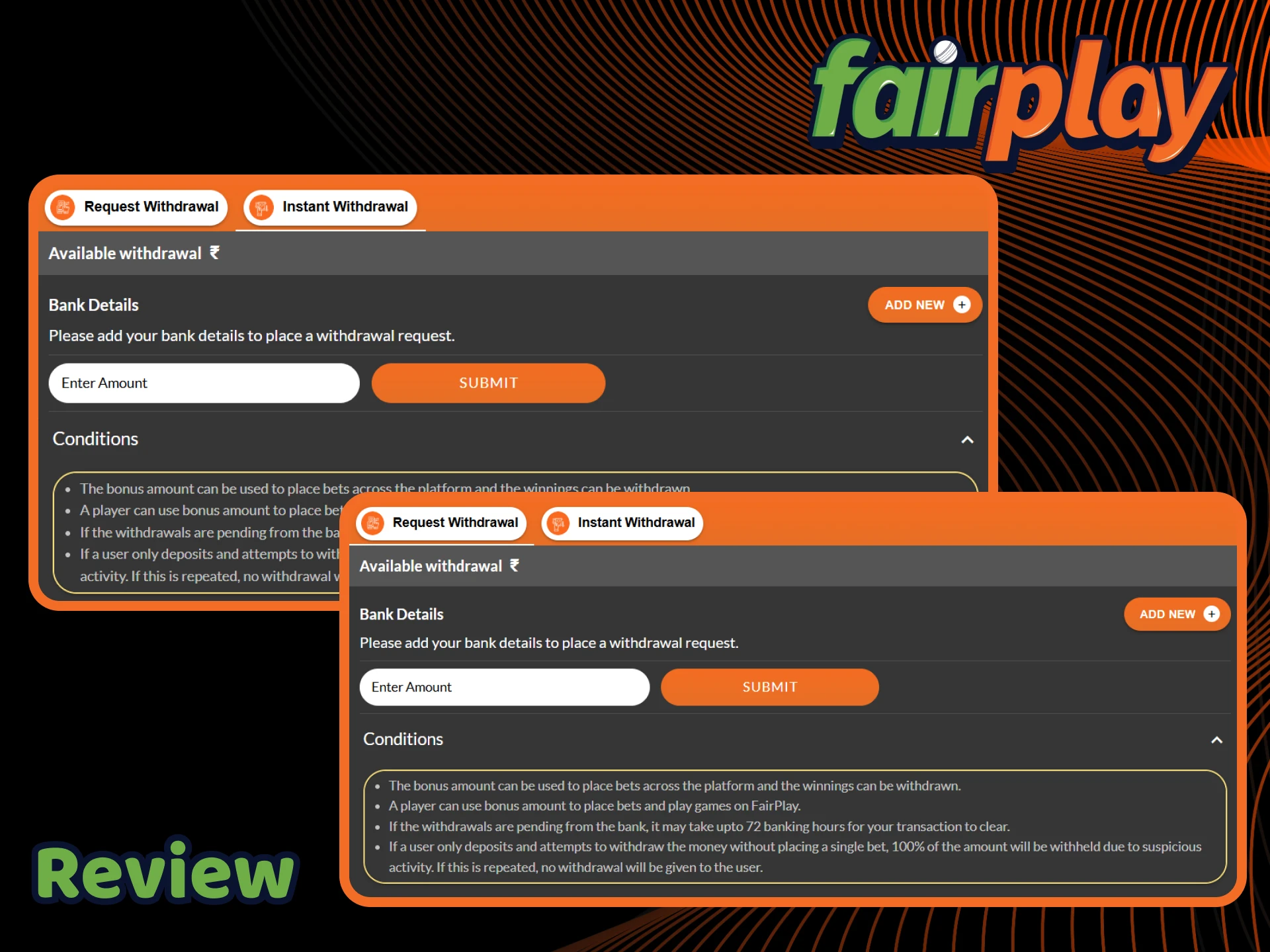 Explore the various ways to cash out at FairPlay and see how long each method takes.