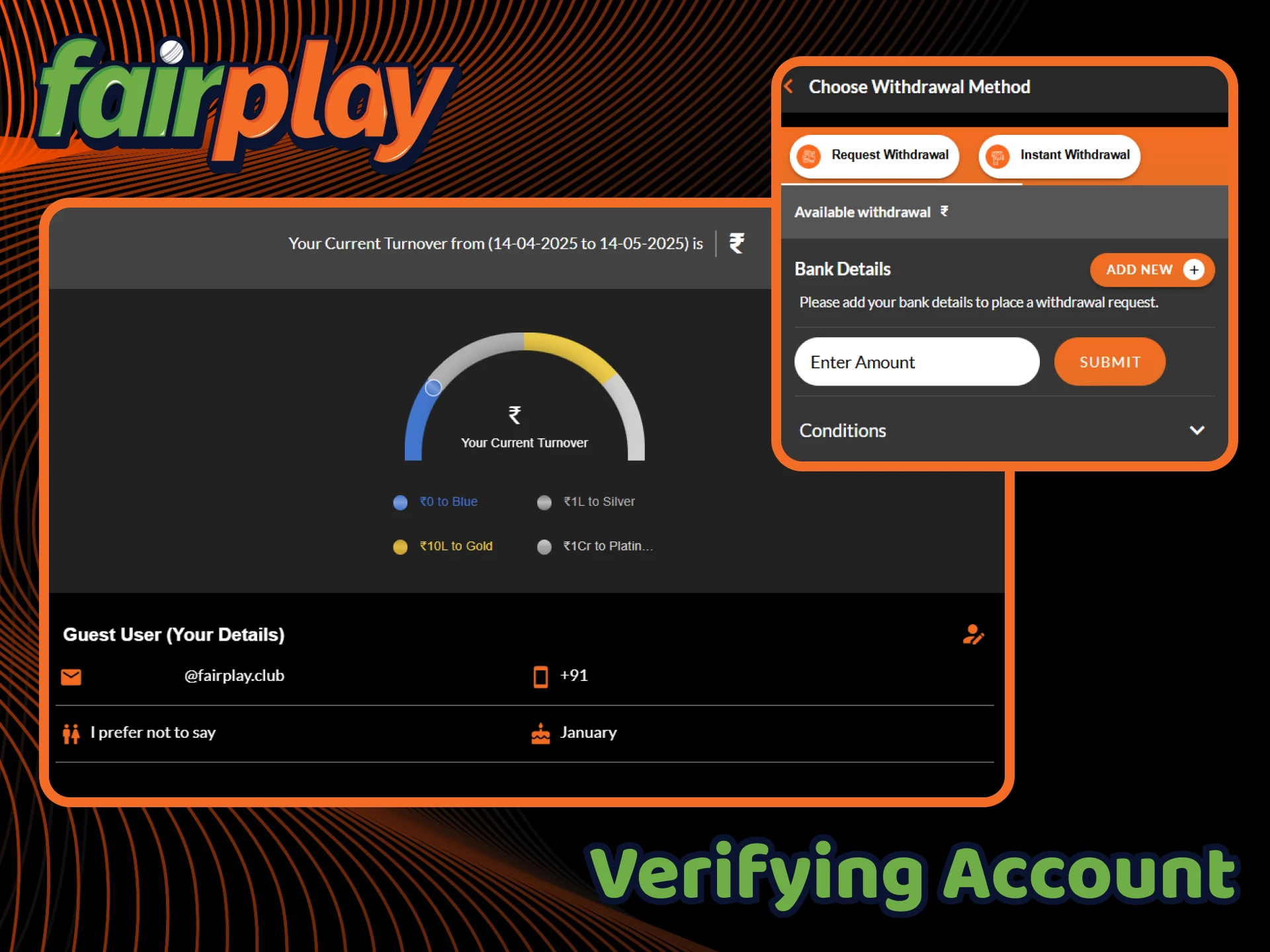 Before you can move funds out of your account, you'll need to complete the verification process.