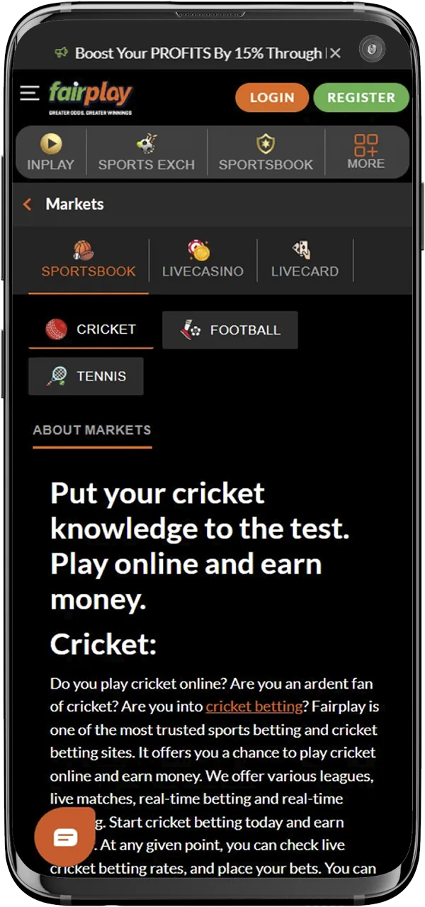 FairPlay offers a diverse range of sporting events to bet on.