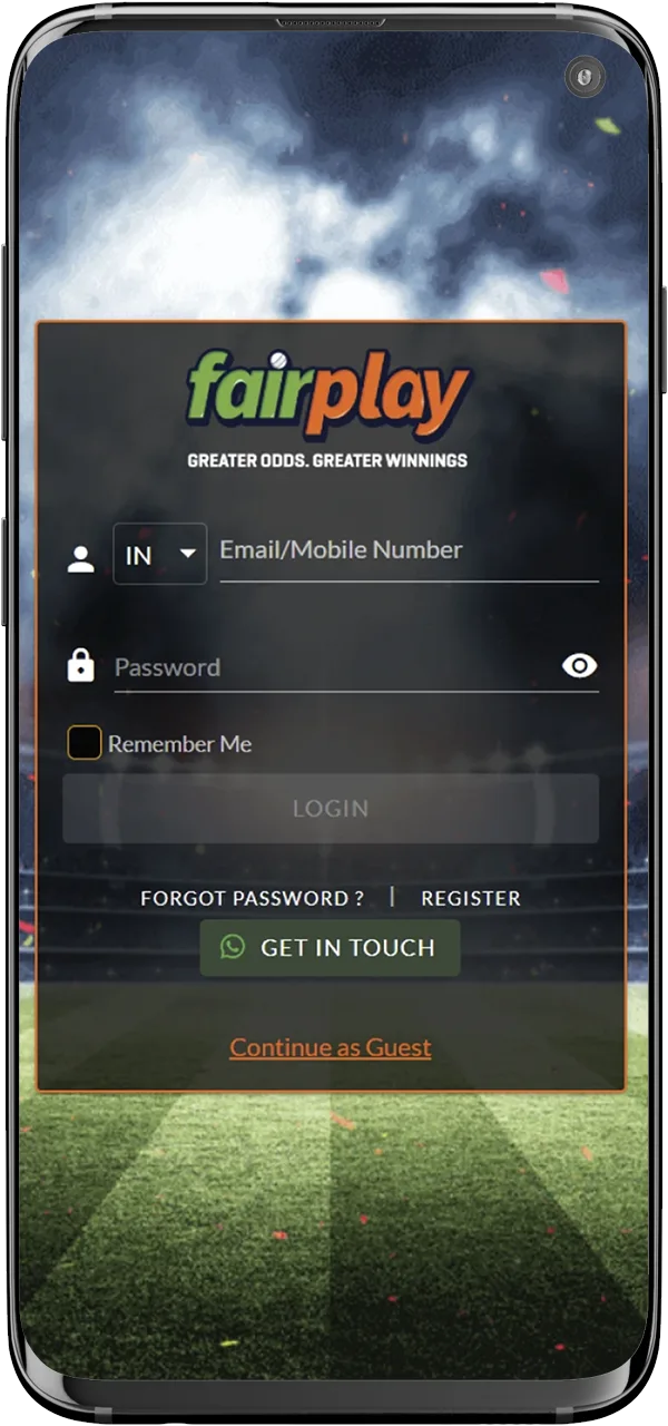 Sign in to your FairPlay profile to begin placing bets and playing games.